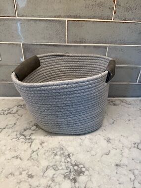 Gray Rope Storage Basket with Dark Handles - Home Accents